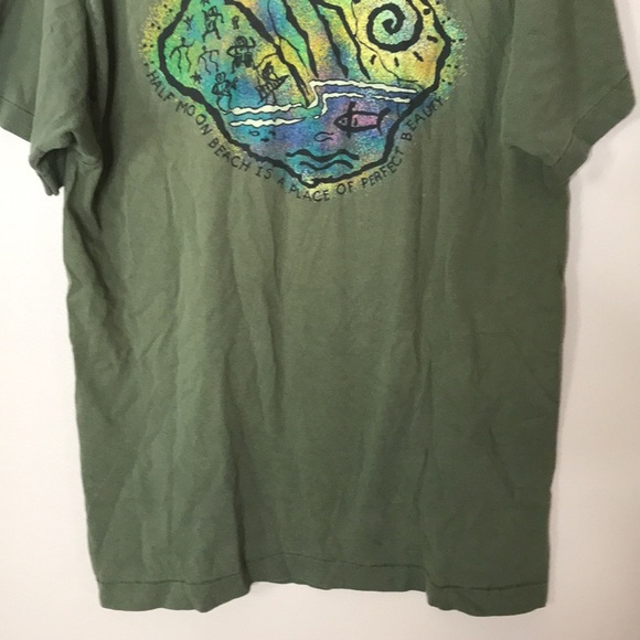 Vintage fruit of the loom heavy tag half moon beach unisex T-shirt size large - Picture 12 of 12